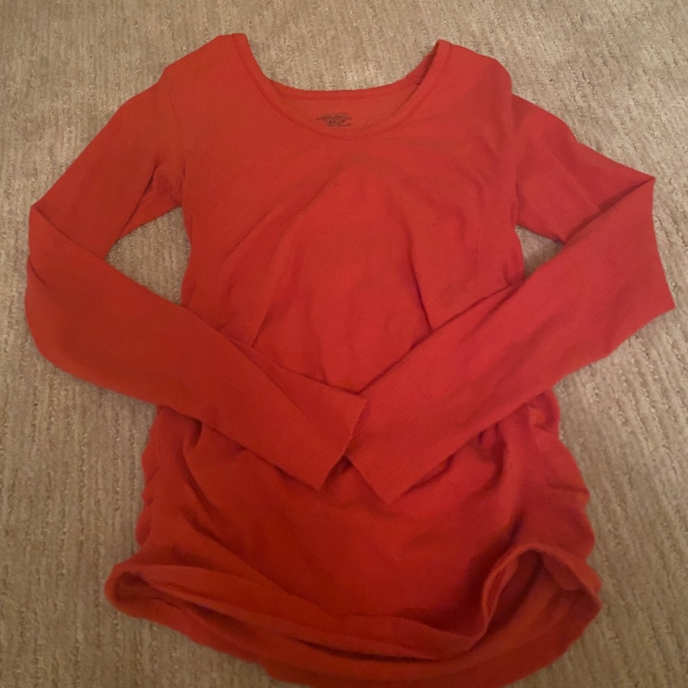 Athleta long sleeve orange top